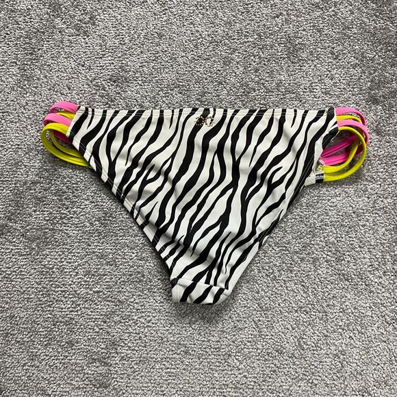 Guess USA Swimwear Bikini Bottom Women Large Multicolor Zebra Side Strap Beach - Picture 2 of 9